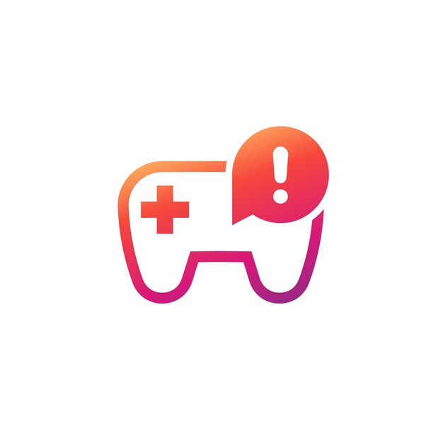 Game addiction icon with a gamepad vector