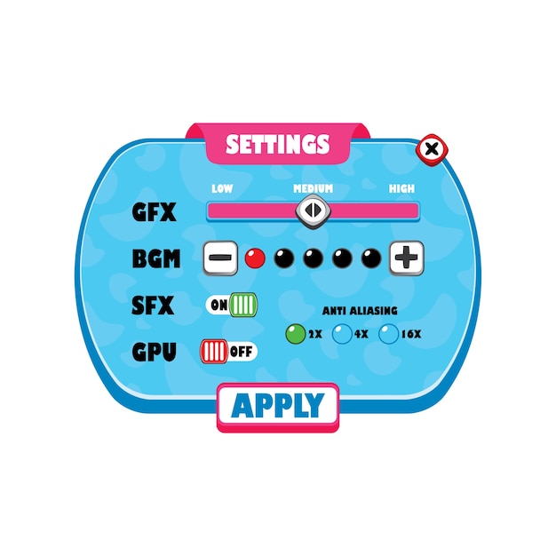 ゲームアセットメニューレイヤー