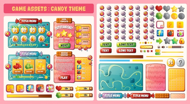 Game assets candy theme