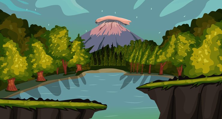 Vector game background cartoon vector , game design nature asset