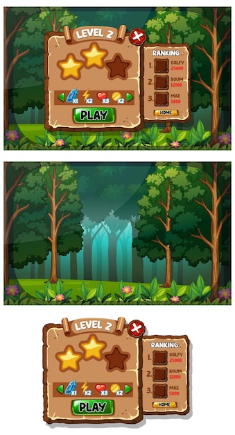 Vector a game background template with elements