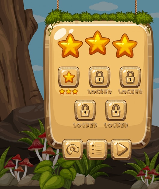game background template with stars and locks