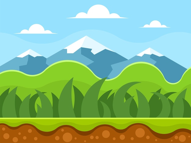 Game background with mountains