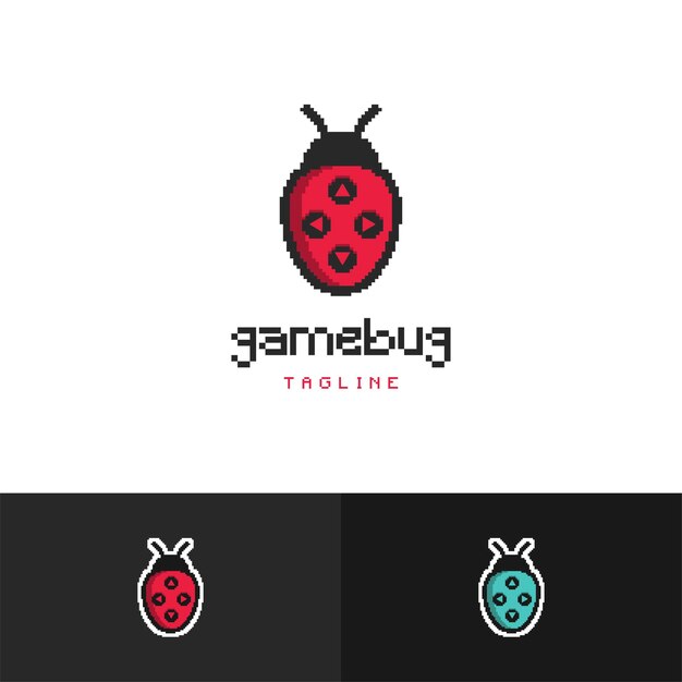 game bug logo design modern concept ladybug combineren met gamepad joystick logo icoon