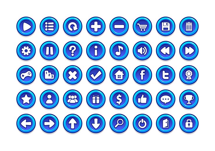 Vector game button templates