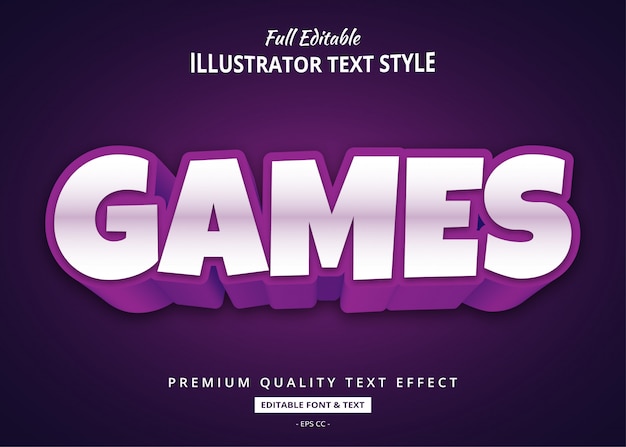 Game Cartoon 3d Text Style Effect