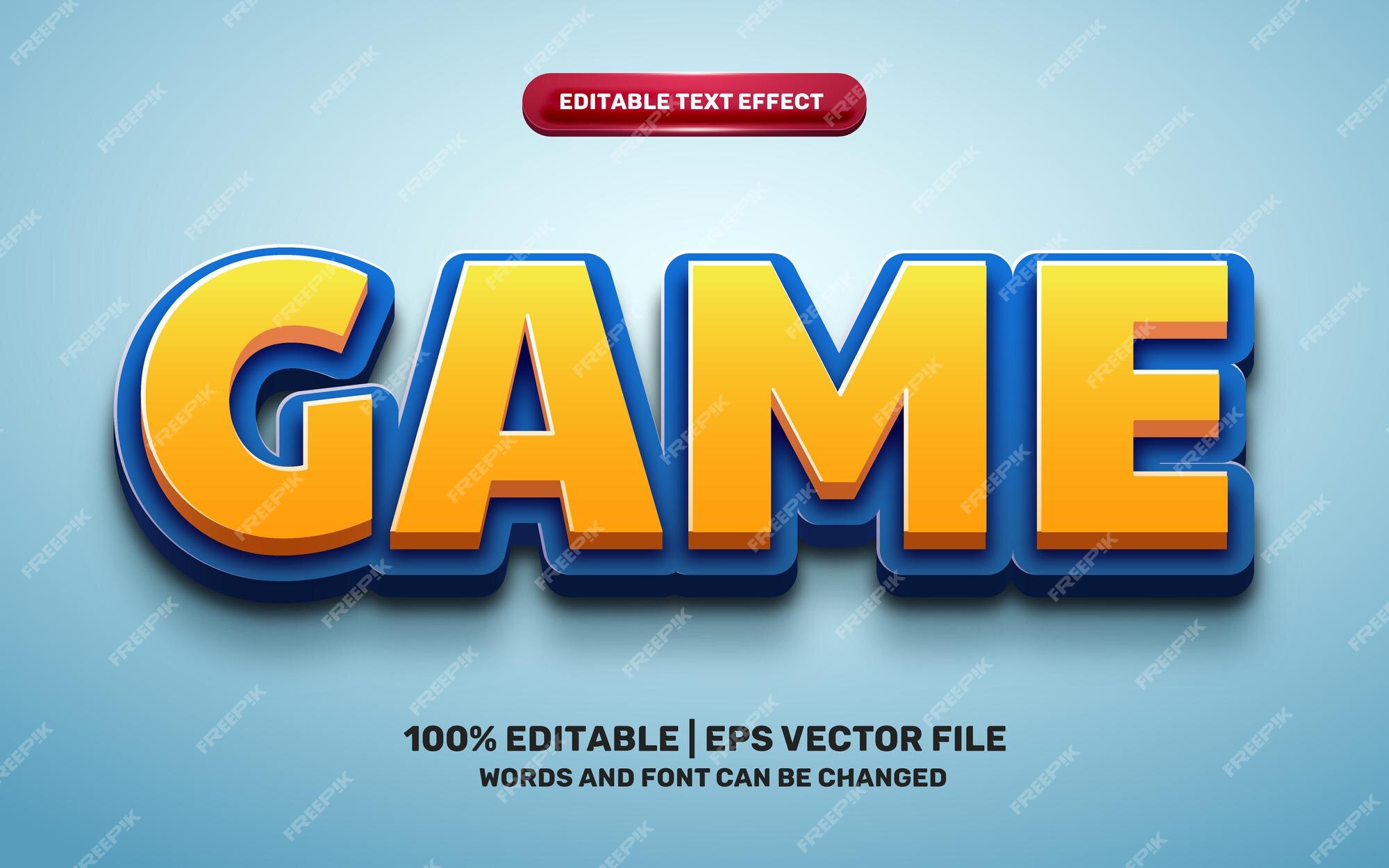 Premium Vector  Funny games 3d text effect