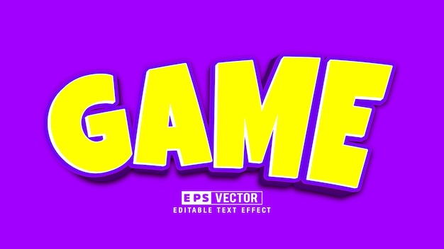 Vector game cartoon-stijl 3d-bewerkbaar teksteffect vectorbestand met schattige achtergrond