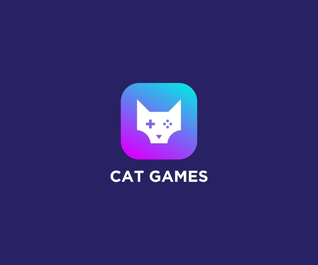 Game cat icon logo