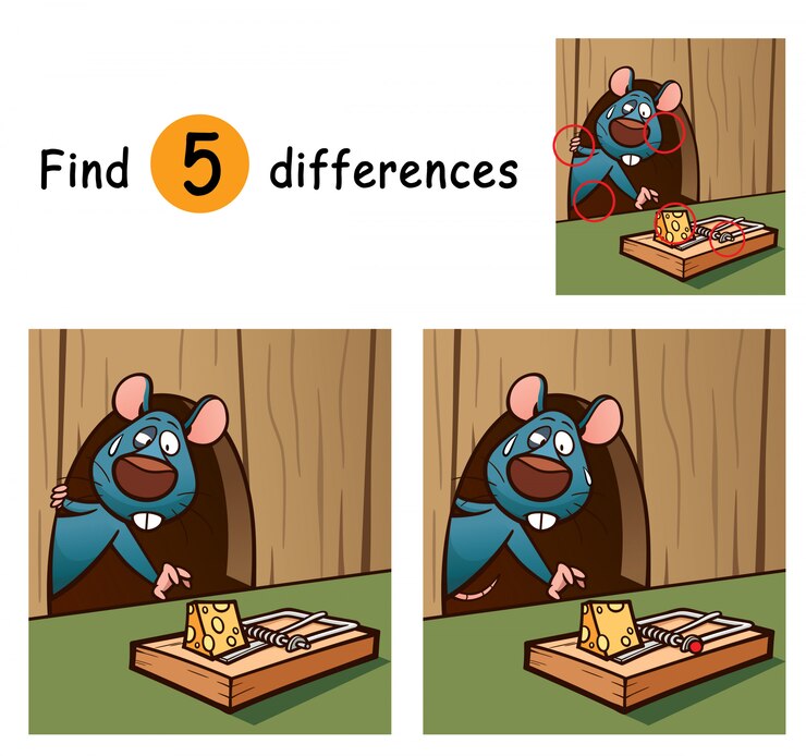 Vector game for children find differences