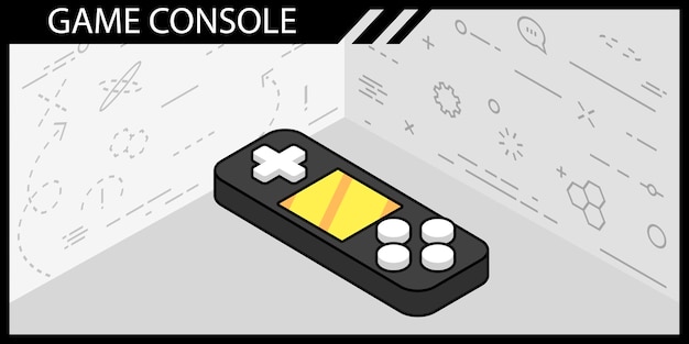 Vector game console isometric design icon vector web illustration 3d colorful concept