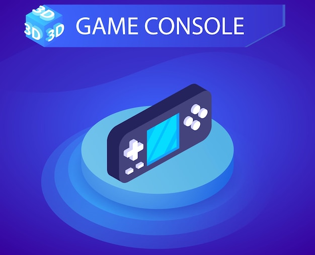 Game console isometrisch ontwerp pictogram Vector web illustratie 3d kleurrijke concept