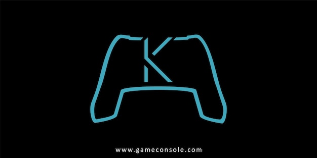 Vector game console logo design with letter k