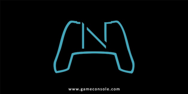 Design del logo della console di gioco con la lettera n