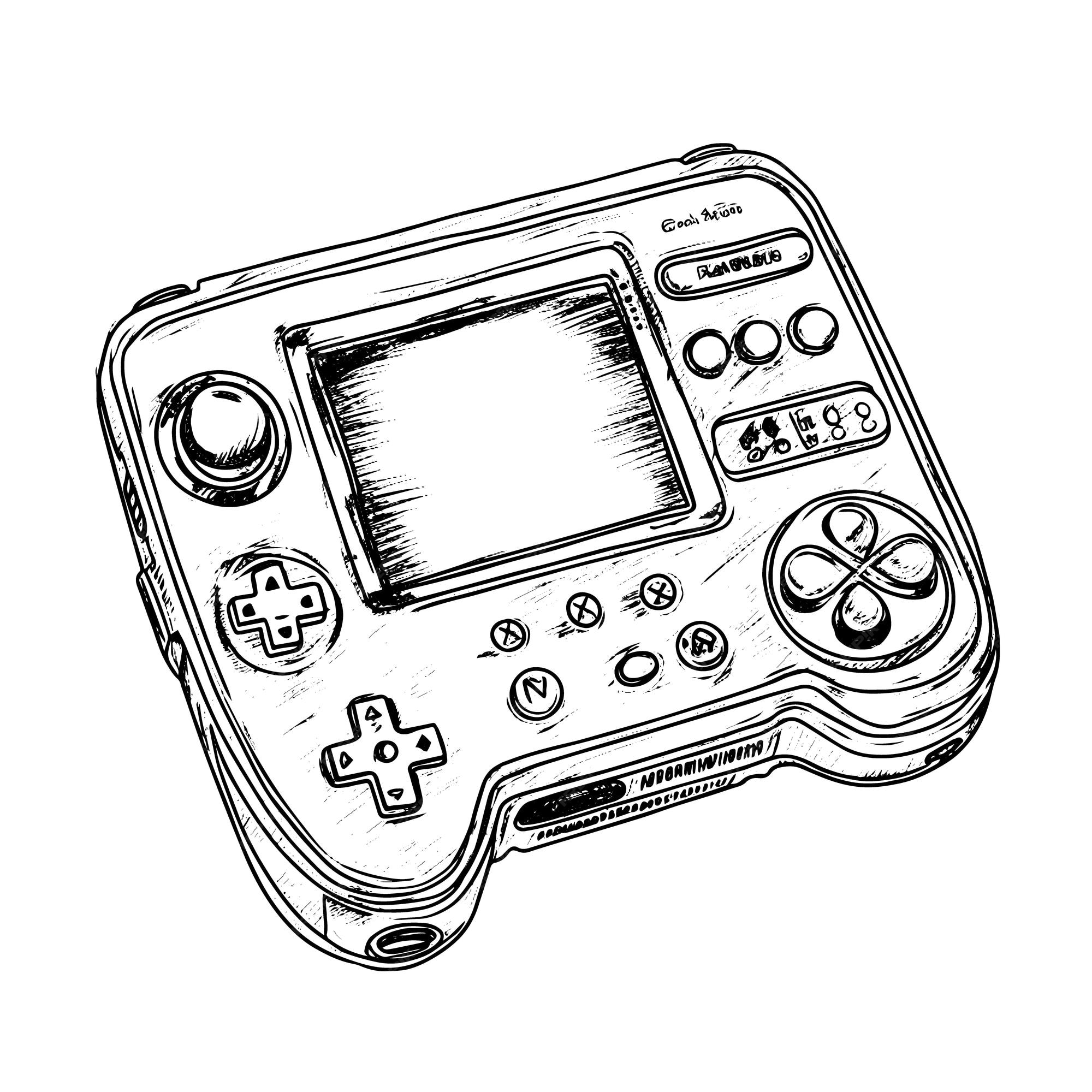 Hand-drawn vector sketch of a generic contemporary Video Game