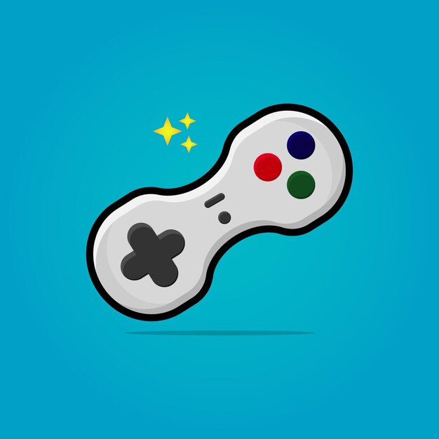 ゲーム コントロール ジョイスティックのベクター イラストです。青のグラデーションの背景。