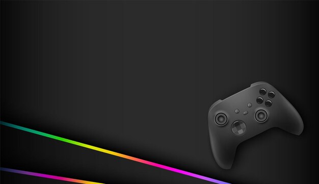 Vettore controller di gioco astratto futuristico scuro con sfondo di gioco di luce rgb