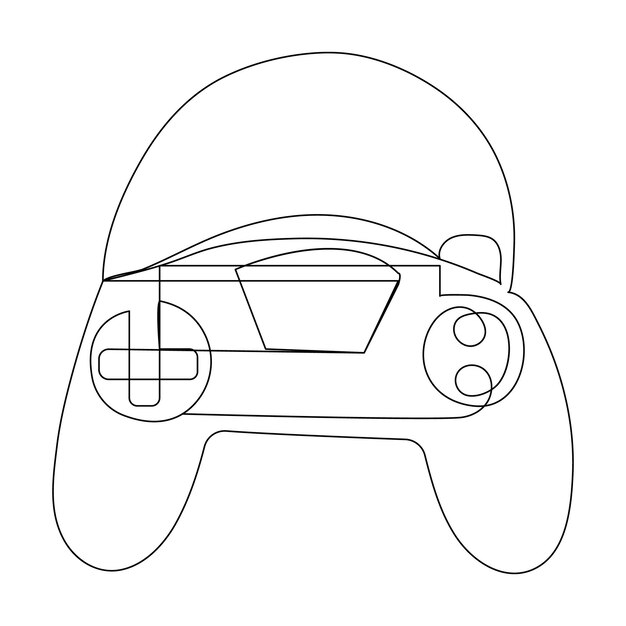 Vector game controller continuous one line drawing of outline vector illustration