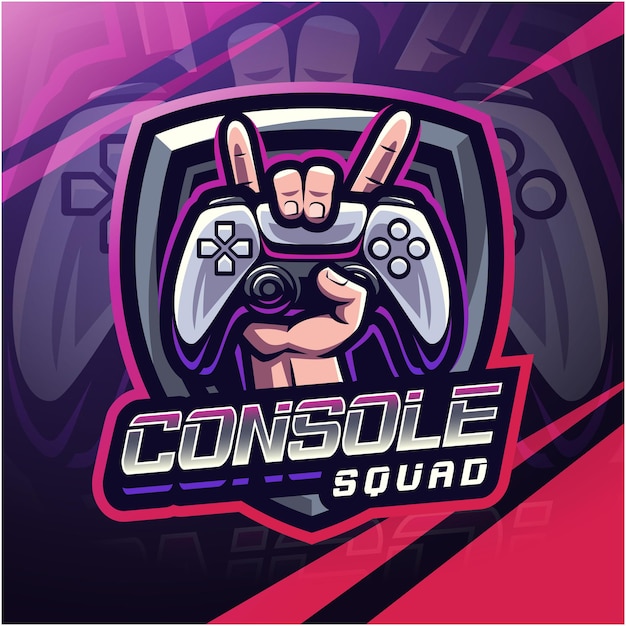 Game controller esport mascotte logo ontwerp