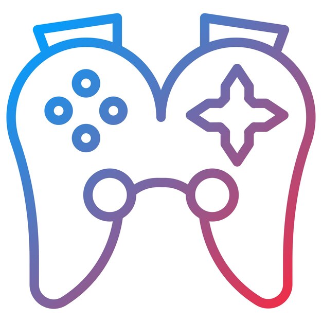 ゲームコントローラのアイコンベクトル画像をゲームデザインに使用できます