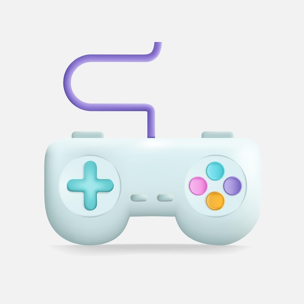 Vector game controller joystick icon 3d vector illustration design