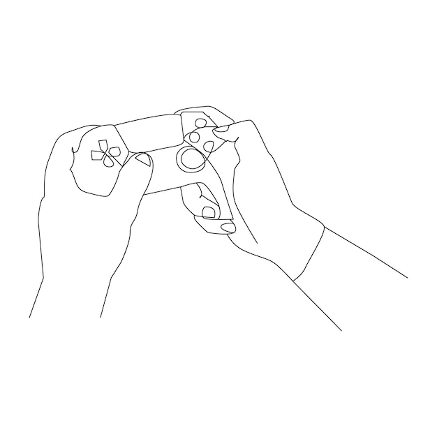 Игровой контроллер Однократный непрерывный линейный рисунок видеоигр игровой контроллер PlayStation