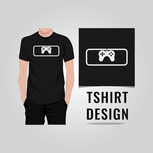 ゲームコントローラーTシャツデザインベクトルイラスト
