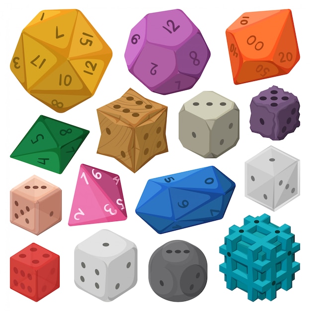 Game craps  cartoon set icon.  illustration dice on white background.  cartoon set icon game craps.