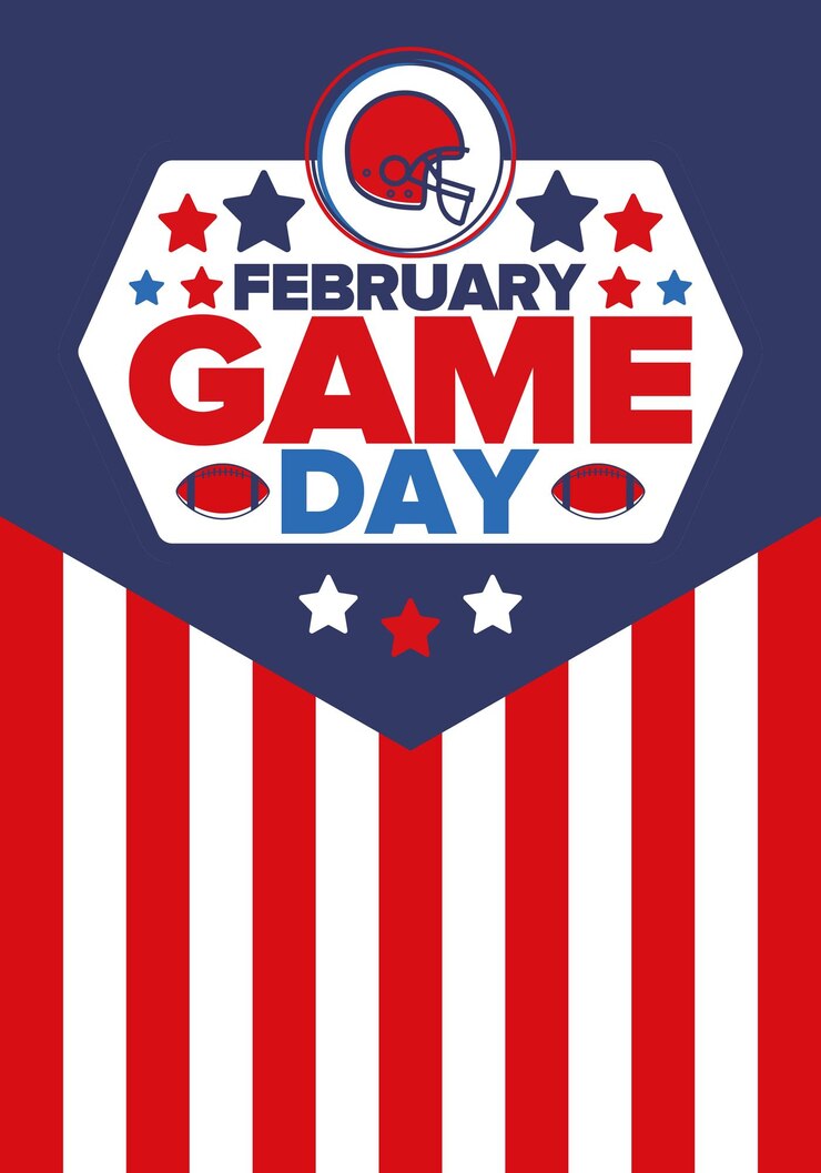 Vector game day american football super party in united states ball for american football sport poster