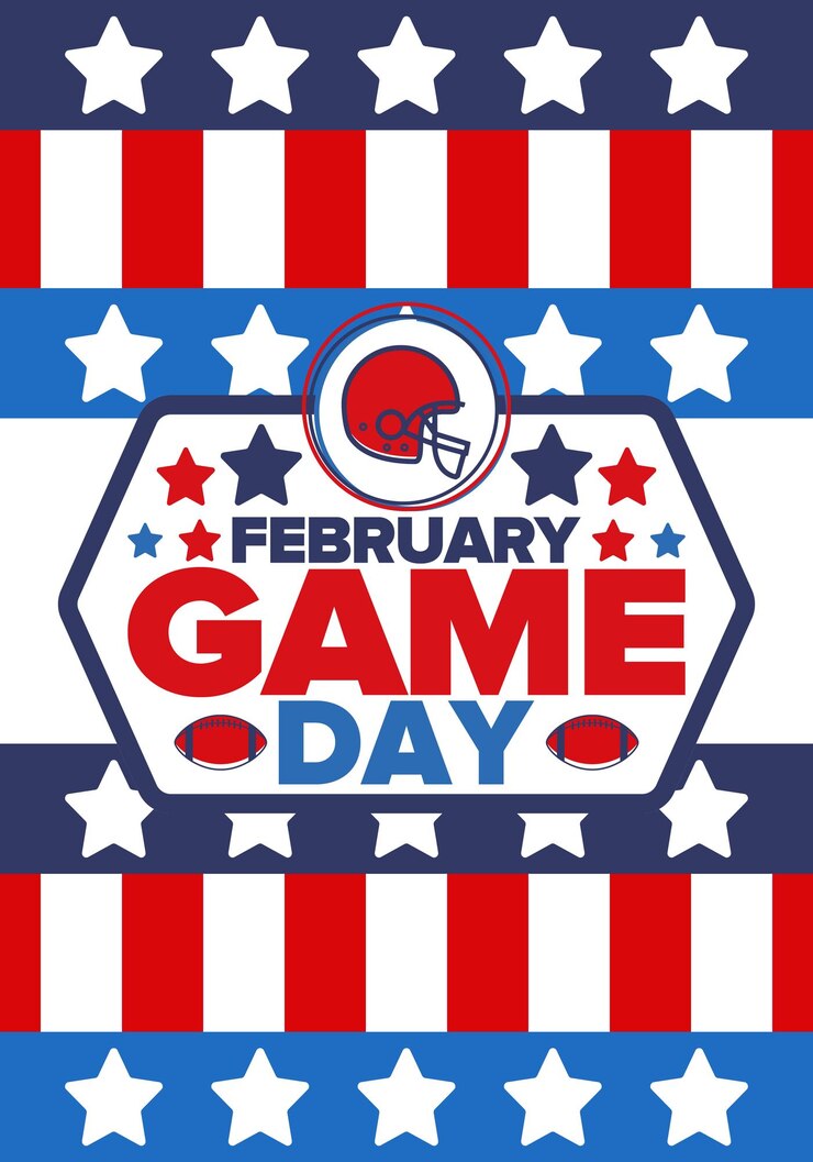 Vector game day american football super party in united states ball for american football sport poster