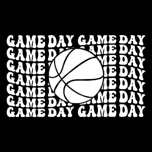 Game Day Game Day タイポグラフィ ベクター グラフィック Tシャツ