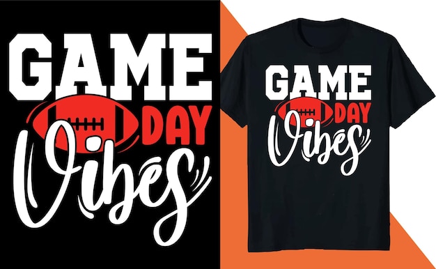 Game Day Vibes voetbal T-shirt ontwerp