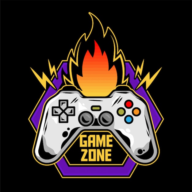 Game design icon logo of gamepad for play arcade video game for gamer modern   illustration with controller for player of geek culture game zone.