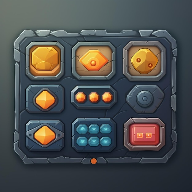 Vector game design ui buttons