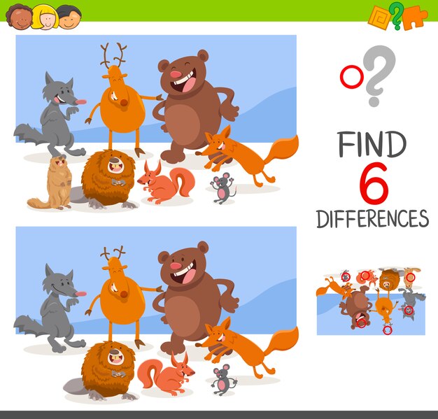 Gioco di differenze con gli animali