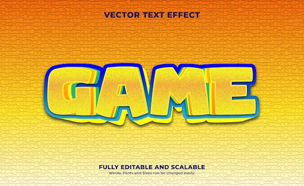 Game editable text effect design template vector