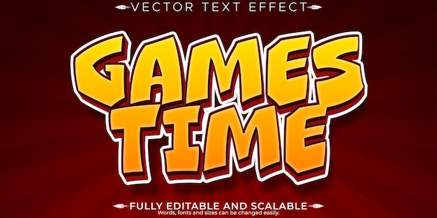 Редактируемый текст игры Эффект редактируемого времени и стиля текста игры