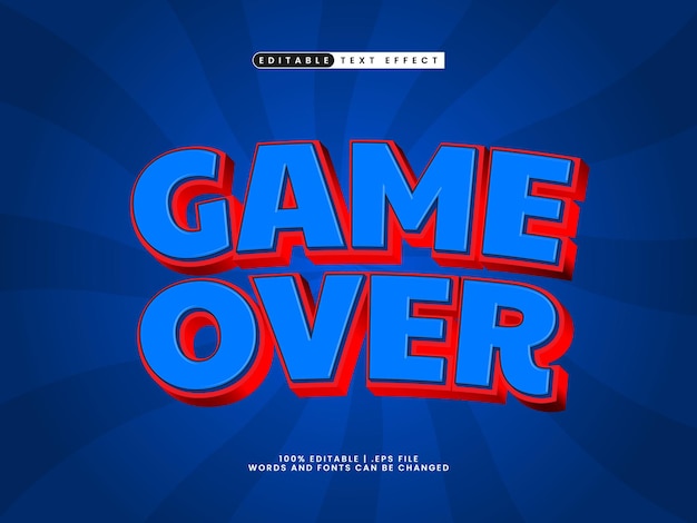 ゲーム・オーバー・エディテーブル・テキスト・エフェクト (Game Over Editable Text Effect) はゲーム・オーバーのテキスト・スタイルで作成されたテキストエフェクトです