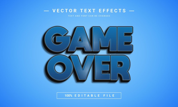 Vector game over editable text effect template