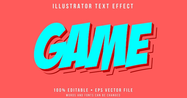 Game Editable Text Effect Vector File