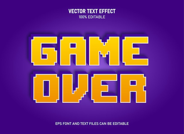 Game over editable text effect