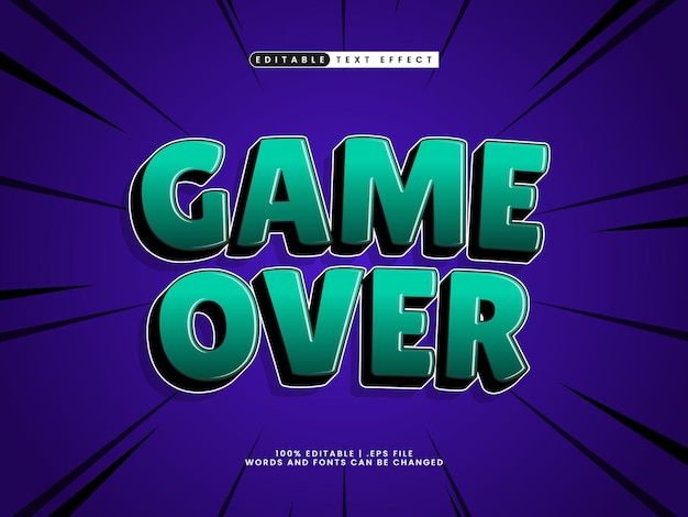 game over editable text effect