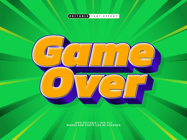 game over editable text effect