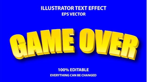 GAME OVER EDITABLE TEXT EFFECT