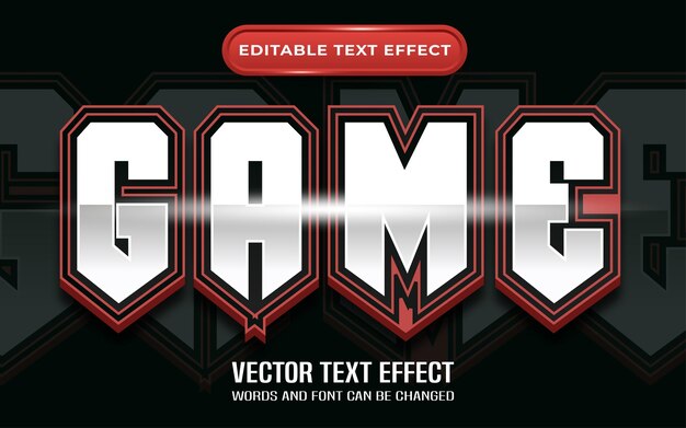 Vector game editable text effect