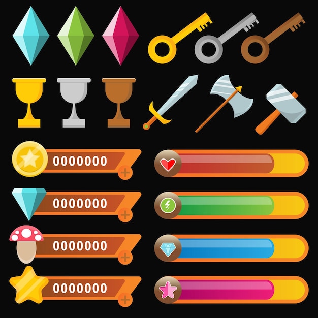 Vector game element pack