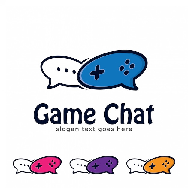 Game en Chat-logo illustratie.