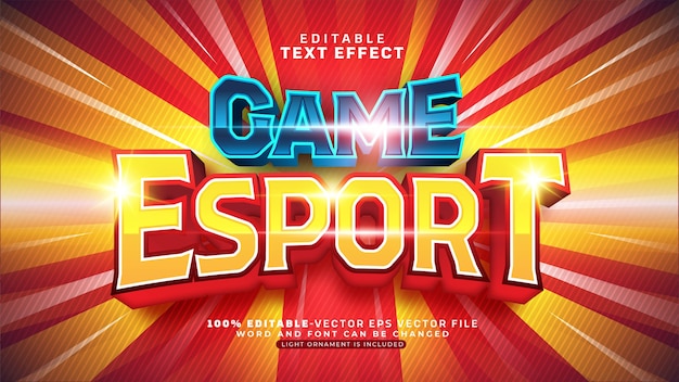 Gioco esport team editable text effect