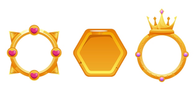 ゲーム フレーム ui アバター ファンタジー サークル バッジ中世ラウンド分離コンセプト