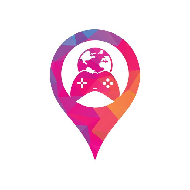 Game Globe gps shape concept Logo Icon Design